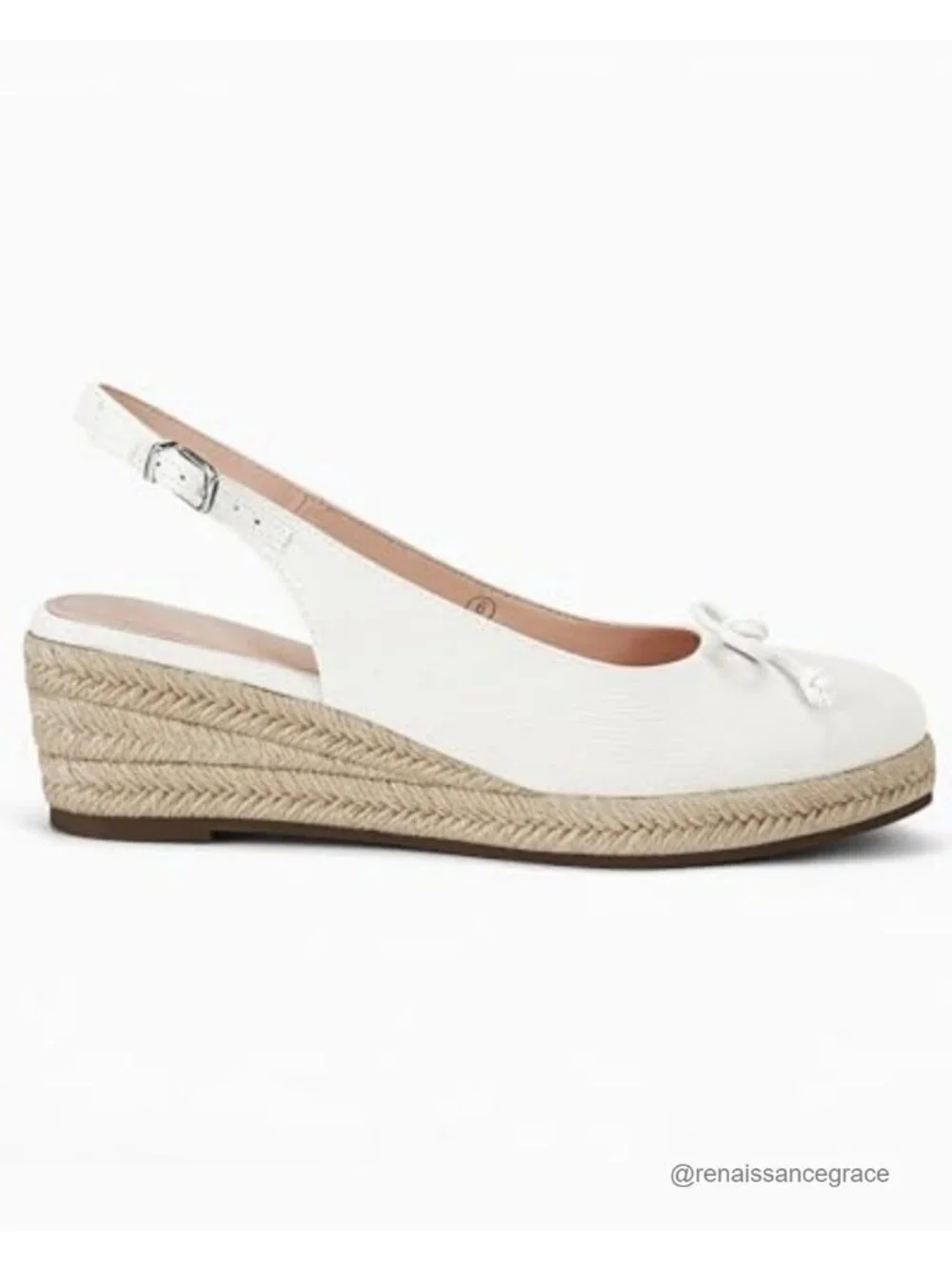 Womens Espadrilles Wedges Slingback Closed Toe Canvas Bow Platform Summer Shoes
